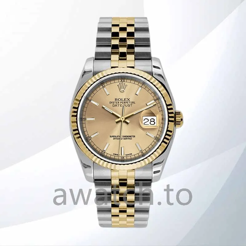 rolex datejust 36mm men's 116233 csj silver tone automatic