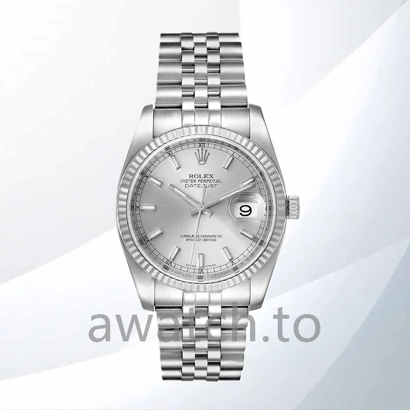 rolex datejust 116234ssj men's 36mm silver dial