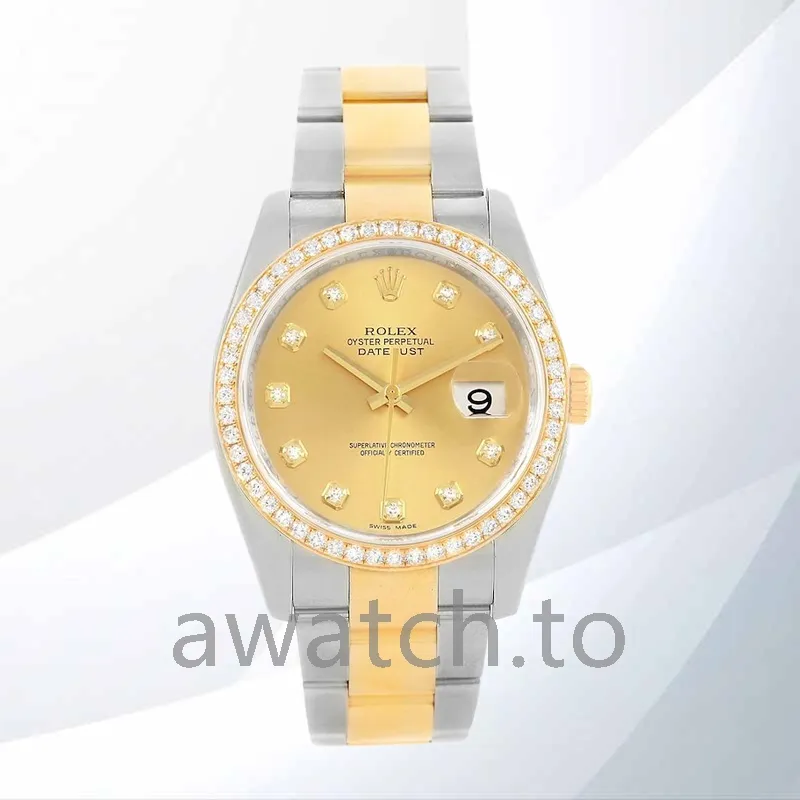 rolex datejust 116243cdo 36mm men's champagne dial automatic