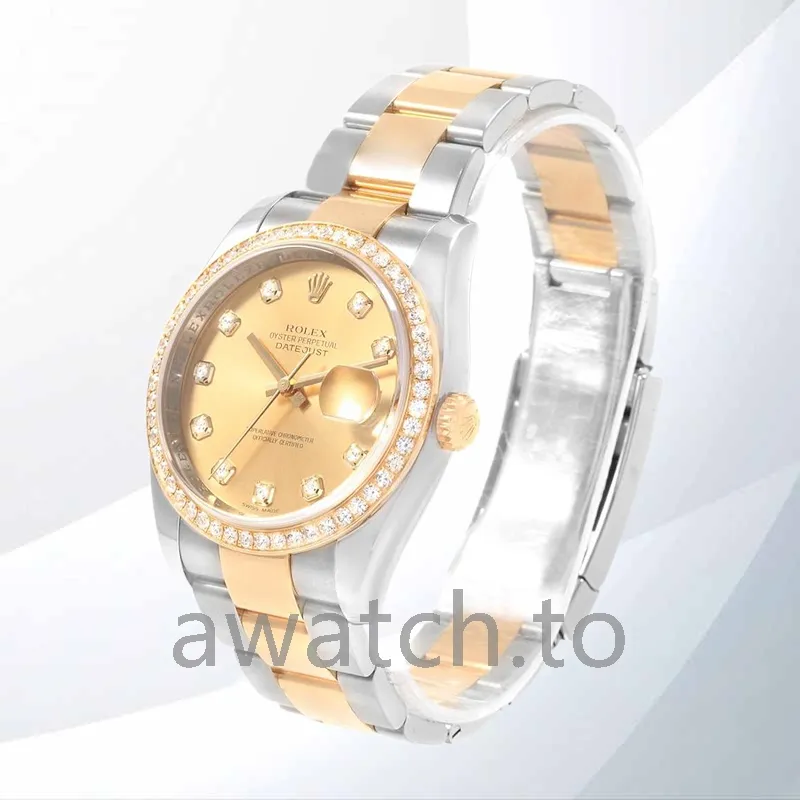 rolex datejust 116243cdo 36mm men's champagne dial automatic