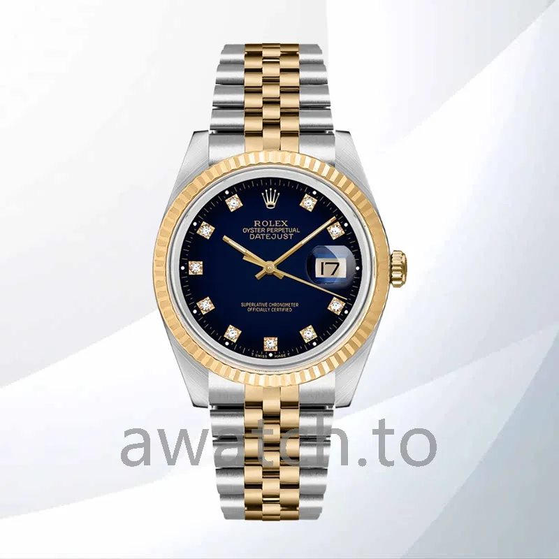 rolex datejust men's 16233bldj 36mm automatic