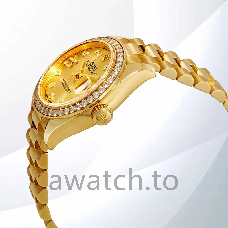 rolex datejust 28mm ladies m279138rbr 0006 president bracelet/jubilee bracelet gold tone