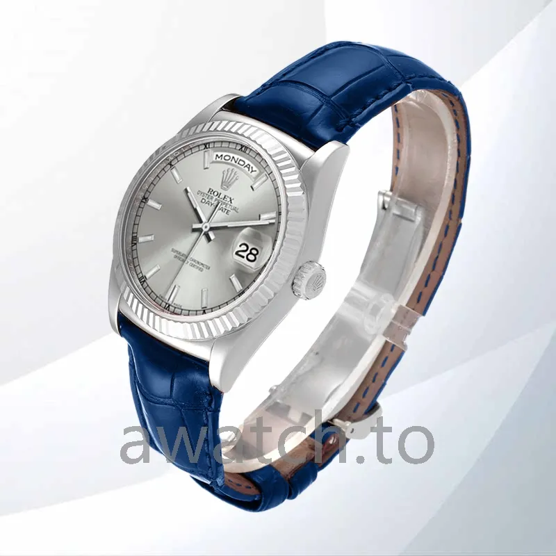 rolex day date 36mm m118139 0097 men's automatic silver tone
