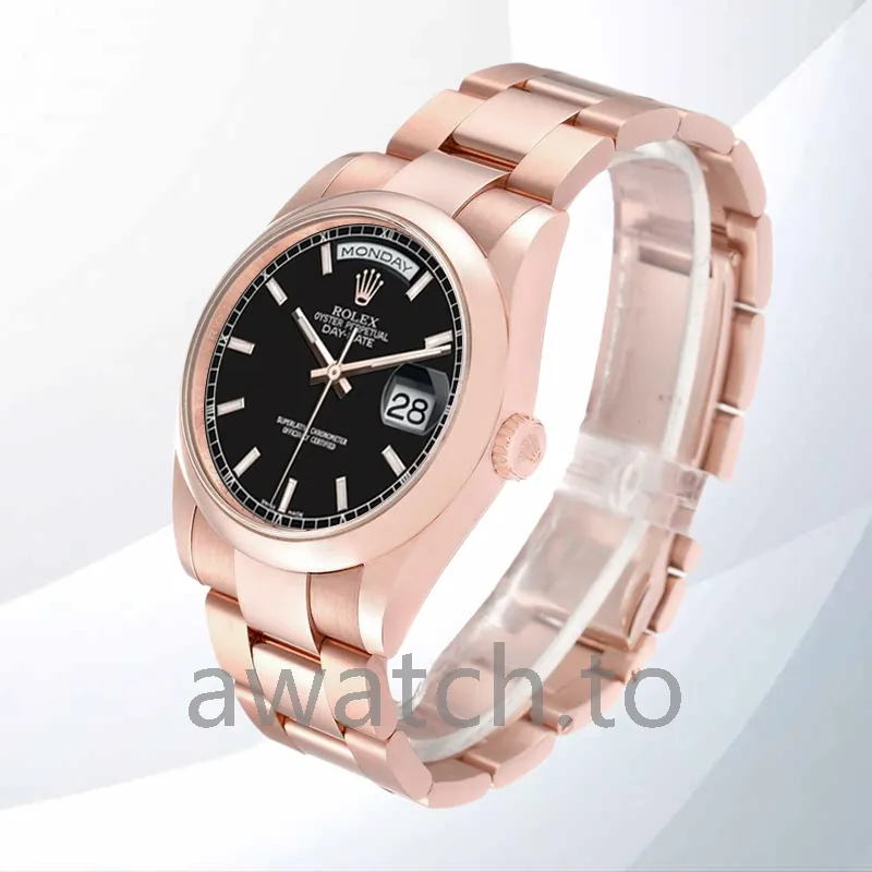 rolex day date men's 118205 36mm black dial president bracelet/oyster bracelet