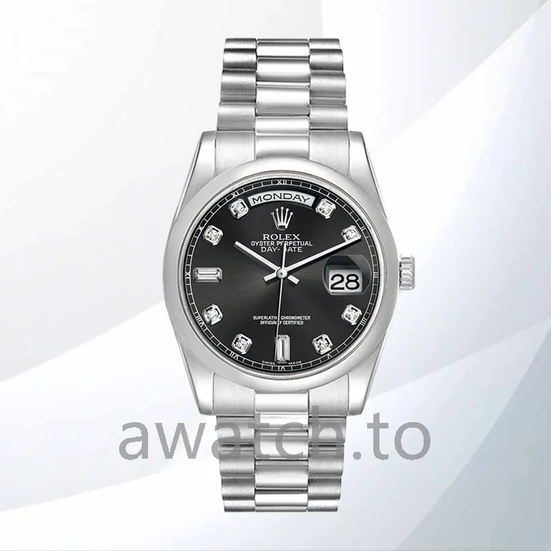 rolex day date 36mm men's 118239 0089 black dial