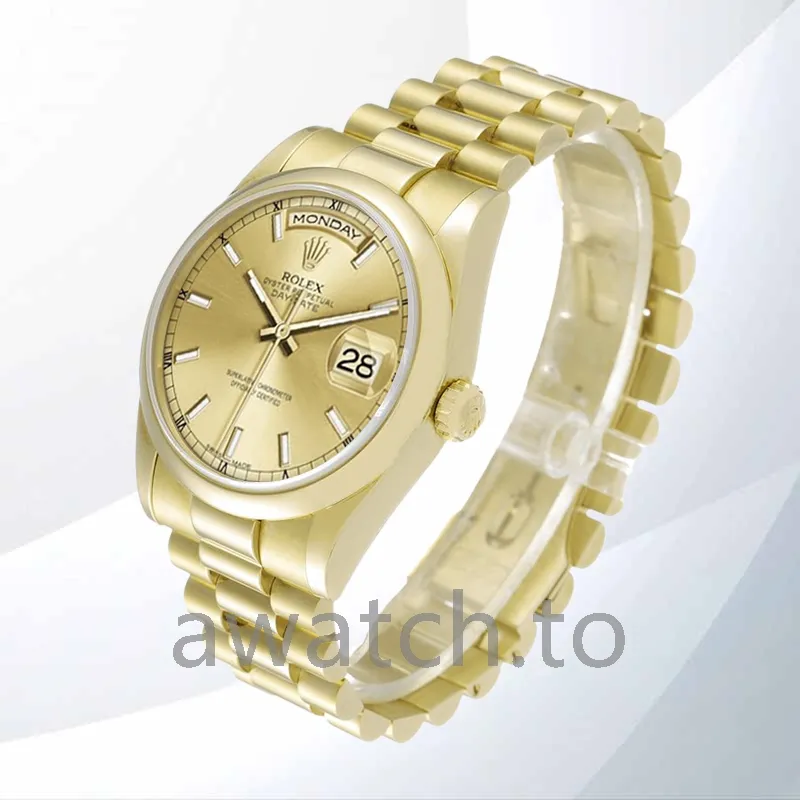 rolex day date men's 118208 0062 36mm president bracelet/oyster bracelet champagne dial