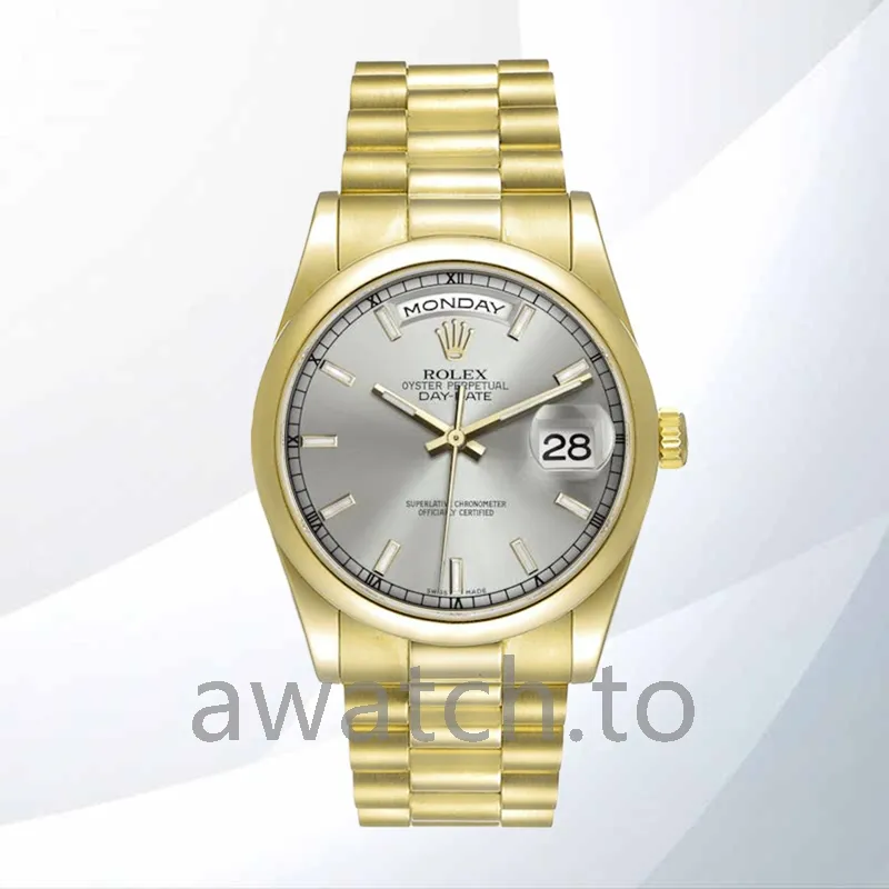 rolex day date 118208 men's 36mm president bracelet/oyster bracelet gold tone