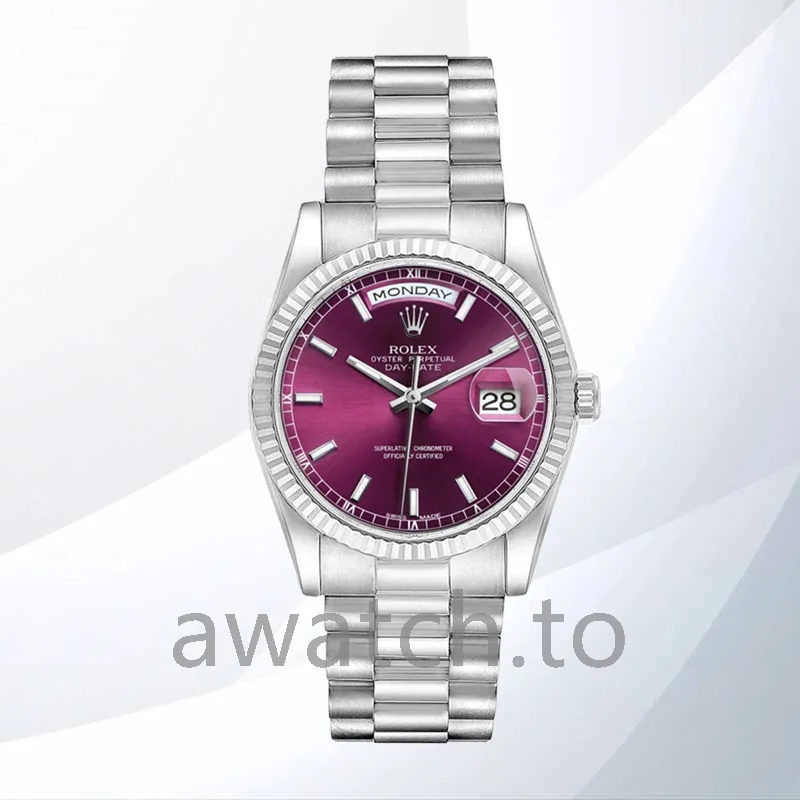 rolex day date men's m118239 0304 36mm cherry dial