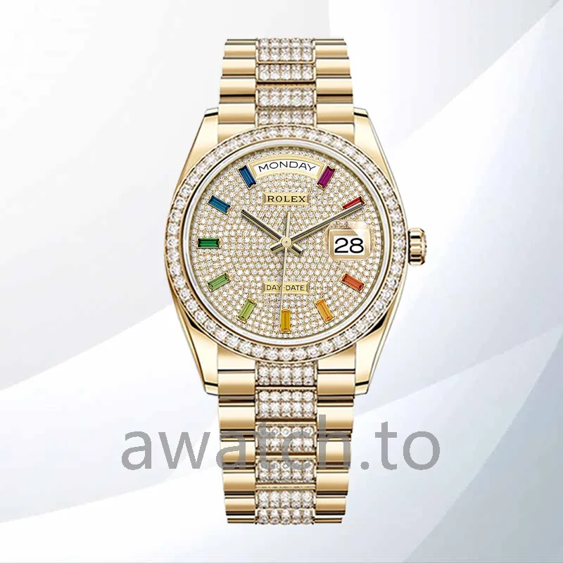 rolex day date 36mm m128348rbr 0031 men's president bracelet gold tone
