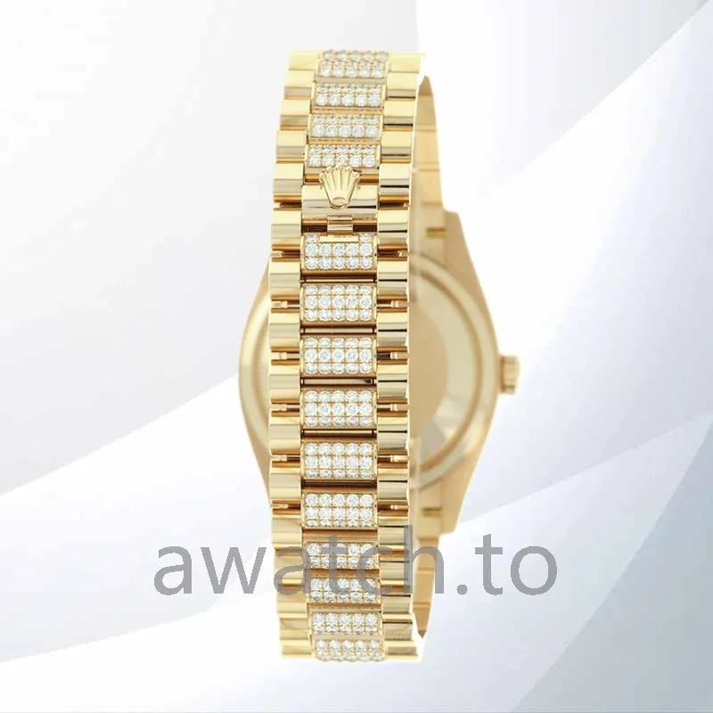 rolex day date m128348rbr 0017 36mm men's mother of pearl dial gold tone