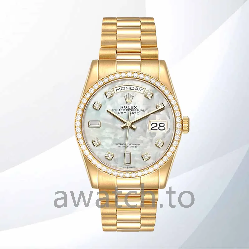 rolex day date 36mm m128348rbr 0017 men's mother of pearl dial president bracelet