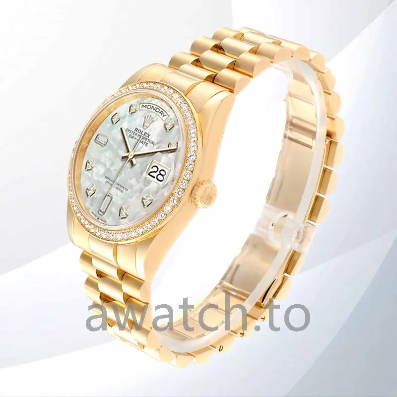 rolex day date 36mm m128348rbr 0017 men's mother of pearl dial president bracelet